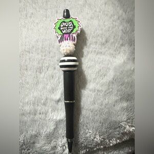 Ghost With The Most Beaded Black Ballpoint Pen